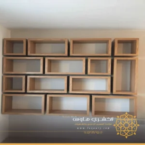 اشكال رفوف خشب ديكور