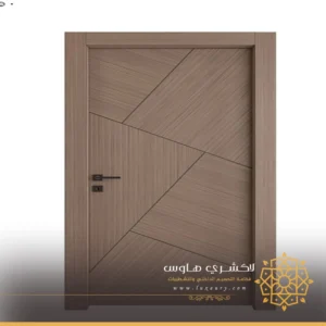 دهان باب خشب بنى محروق جدة