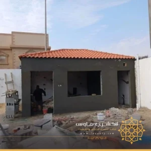 بناء مجلس خارجي قرميد بجدة